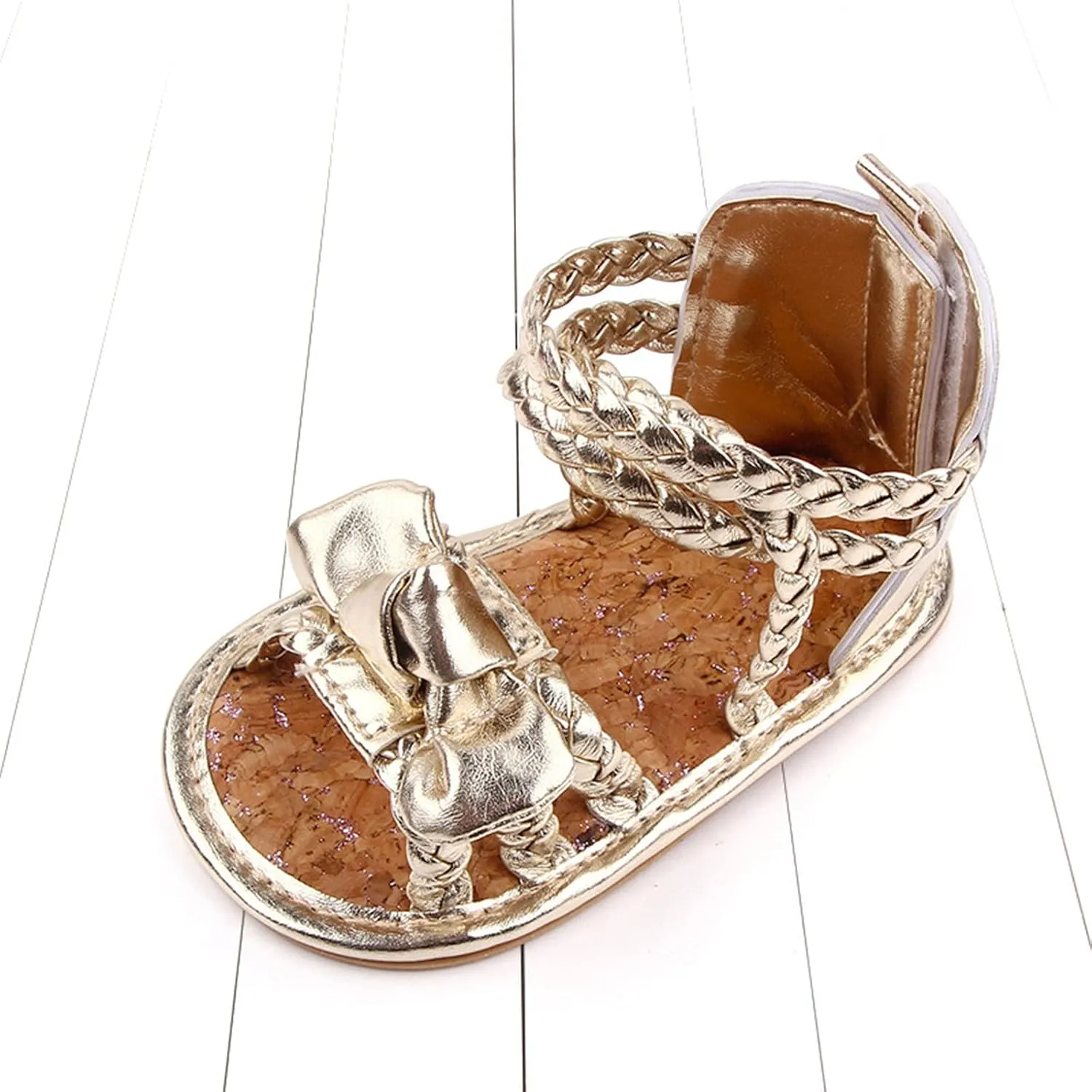 0-18Months Baby Boys Girls Bow Sandals Soft Non-Slip Rubber Sole Summer Flat Walking Shoes Infant First Walker Shoes