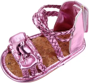 0-18Months Baby Boys Girls Bow Sandals Soft Non-Slip Rubber Sole Summer Flat Walking Shoes Infant First Walker Shoes