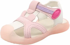 Baby Boy and Unisex Sandals for Infant/Toddlers Summer Outdoor Shoes Athletic Non-Slip Soft Sole (Pink, 6 Infant)