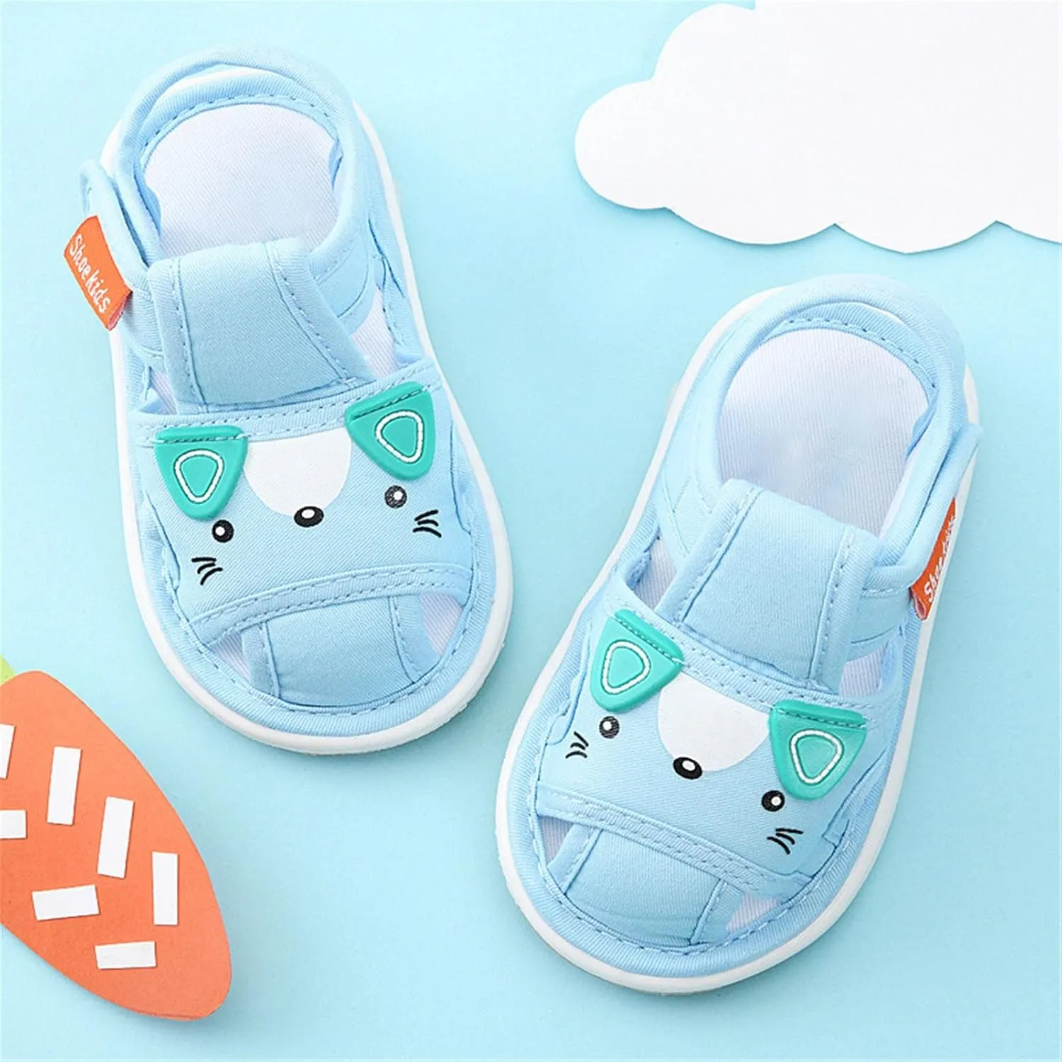 Baby Boy Girl Sandals Infant Cute Cartoon Shoes Lightweight Non-Slip Flats Soft Bottom Non Slip Open Toe Sandals