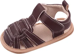 Baby Boy Sandals Closed Toe Squeaky Sandals For Toddler Boys Walking Shoes With Adjustable Strap Flexible Sole Shoes