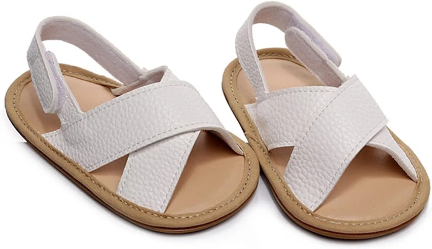 Baby Boy Sandals Outdoor First Walker Open-Toe Soft Rubber Sole Outdoor Shoes For Toddler First Walkers