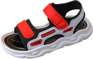 Baby Boy Unisex Sandals for Infant/Toddlers Summer Outdoor Shoes Athletic Non-Slip Soft Sole Shoes for (Red, 2 Big Kids)