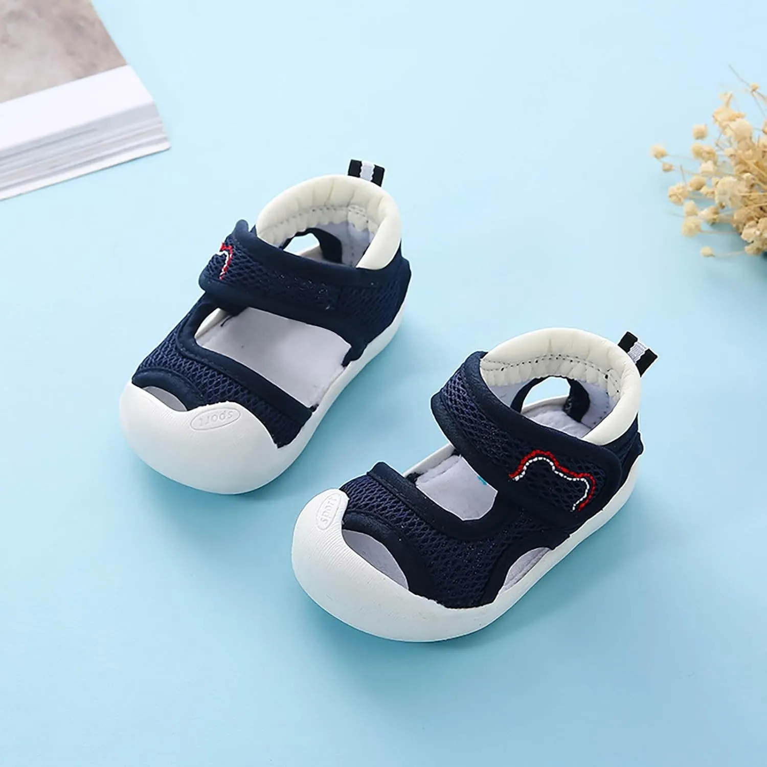 Baby Boys Girls Athletic Sports Sandals Toddler Open-Toe Breathable Rubber Sole Beach Water Adjustable Walking Shoes