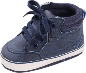 Baby Boys Girls High Top Sneakers Soft Soles Anti Slip Ankle Shoes Infant Toddler Flat Bottom First Walking Shoes