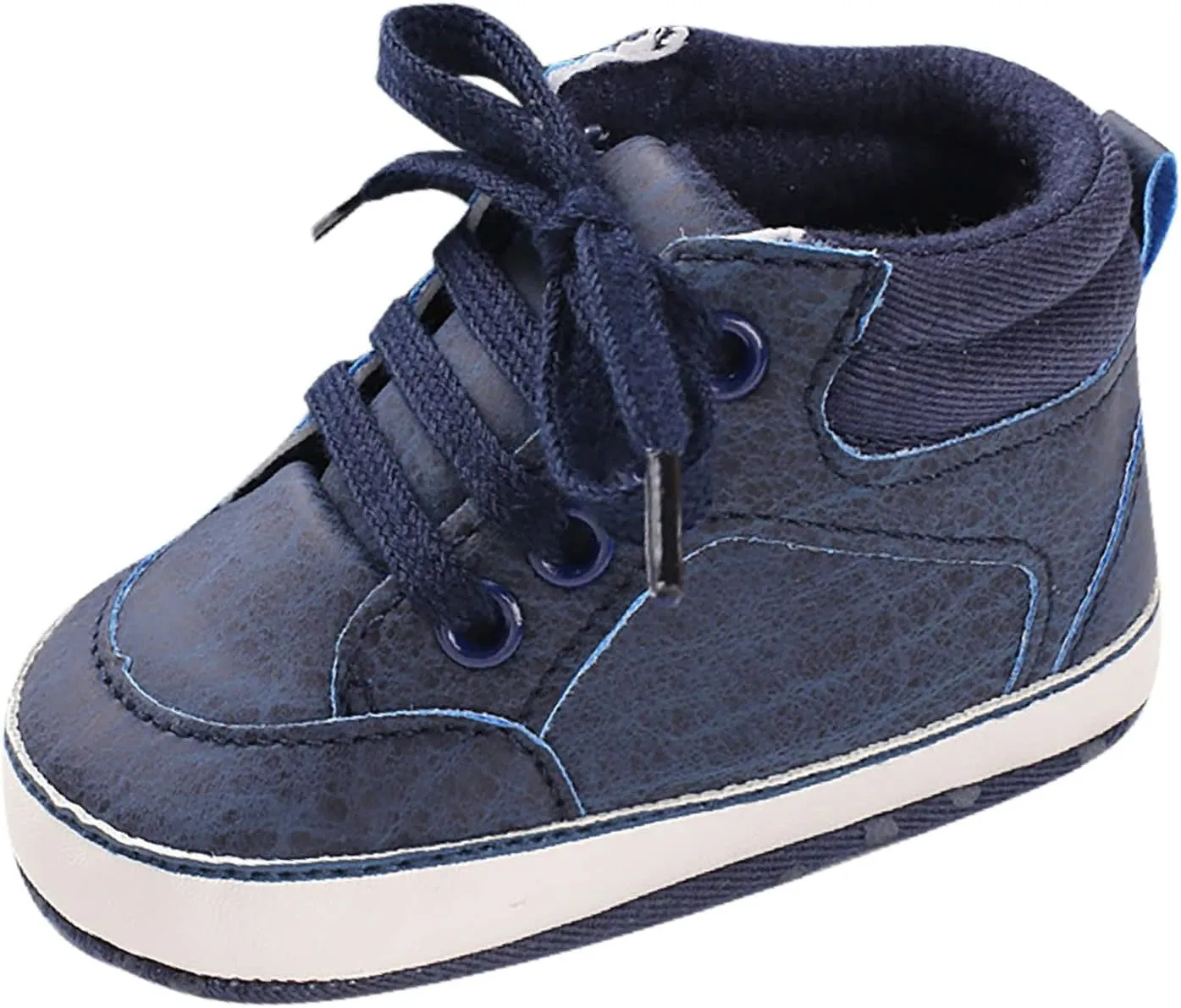 Baby Boys Girls High Top Sneakers Soft Soles Anti Slip Ankle Shoes Infant Toddler Flat Bottom First Walking Shoes