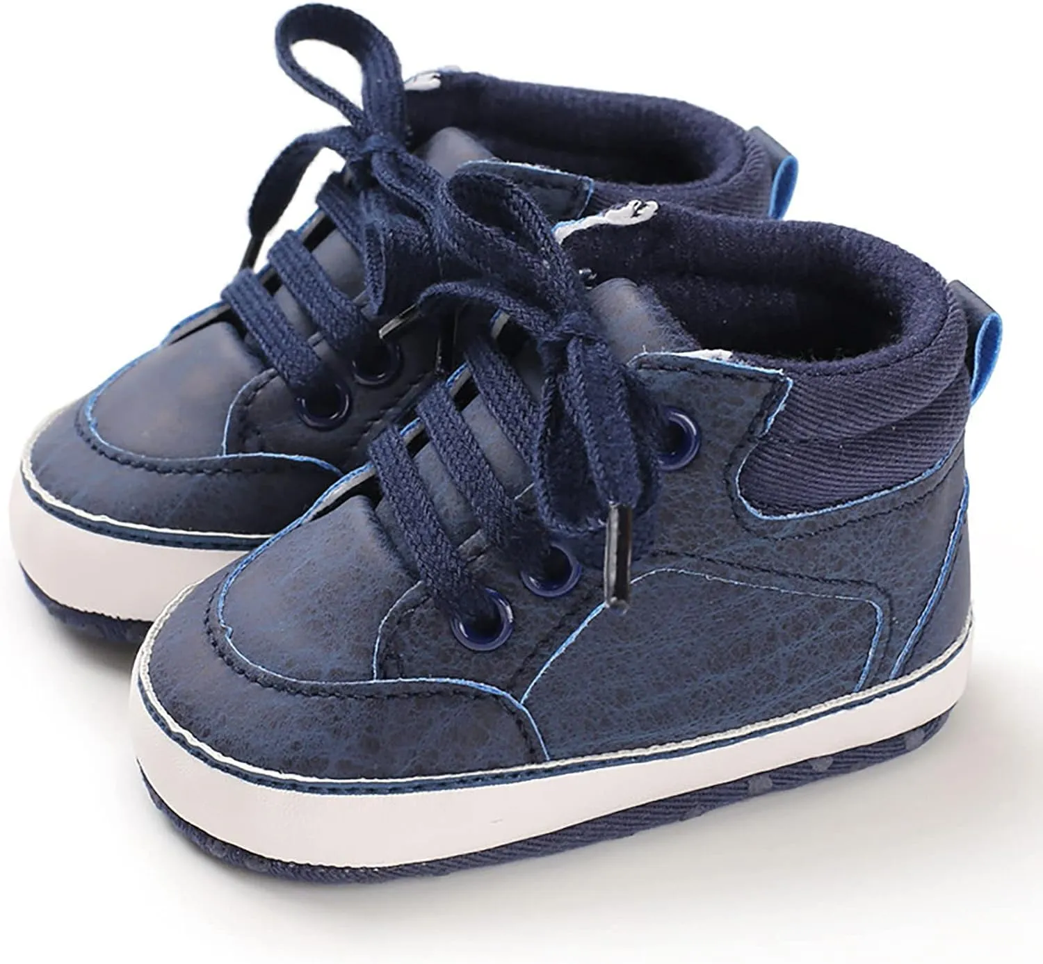 Baby Boys Girls High Top Sneakers Soft Soles Anti Slip Ankle Shoes Infant Toddler Flat Bottom First Walking Shoes