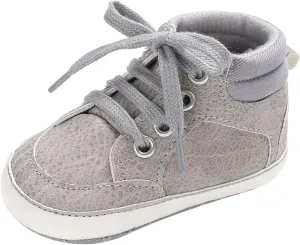 Baby Boys Girls High Top Sneakers Soft Soles Anti Slip Infant Ankle Shoes Toddler Prewalker First Walking Shoes