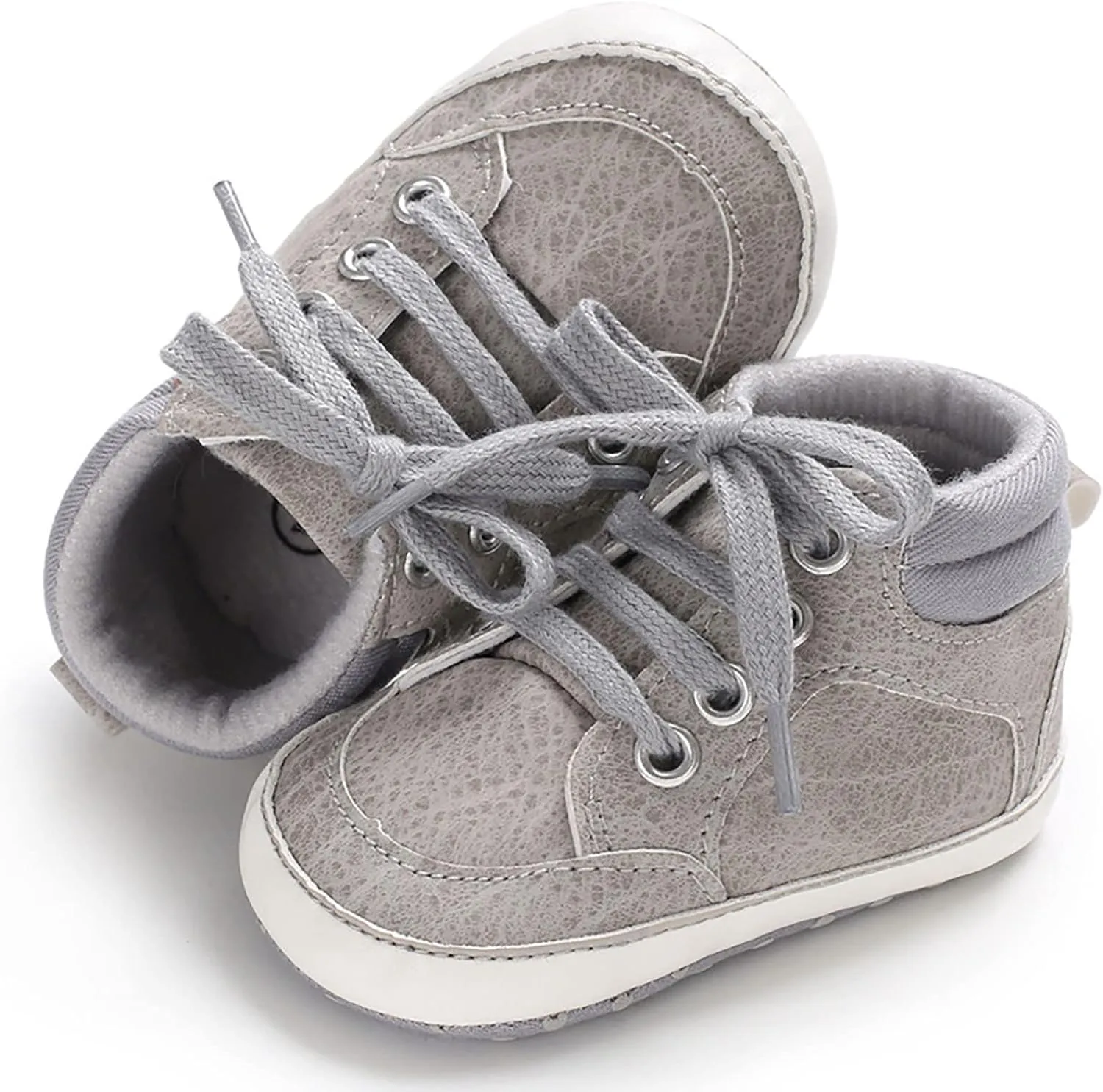 Baby Boys Girls High Top Sneakers Soft Soles Anti Slip Infant Ankle Shoes Toddler Prewalker First Walking Shoes