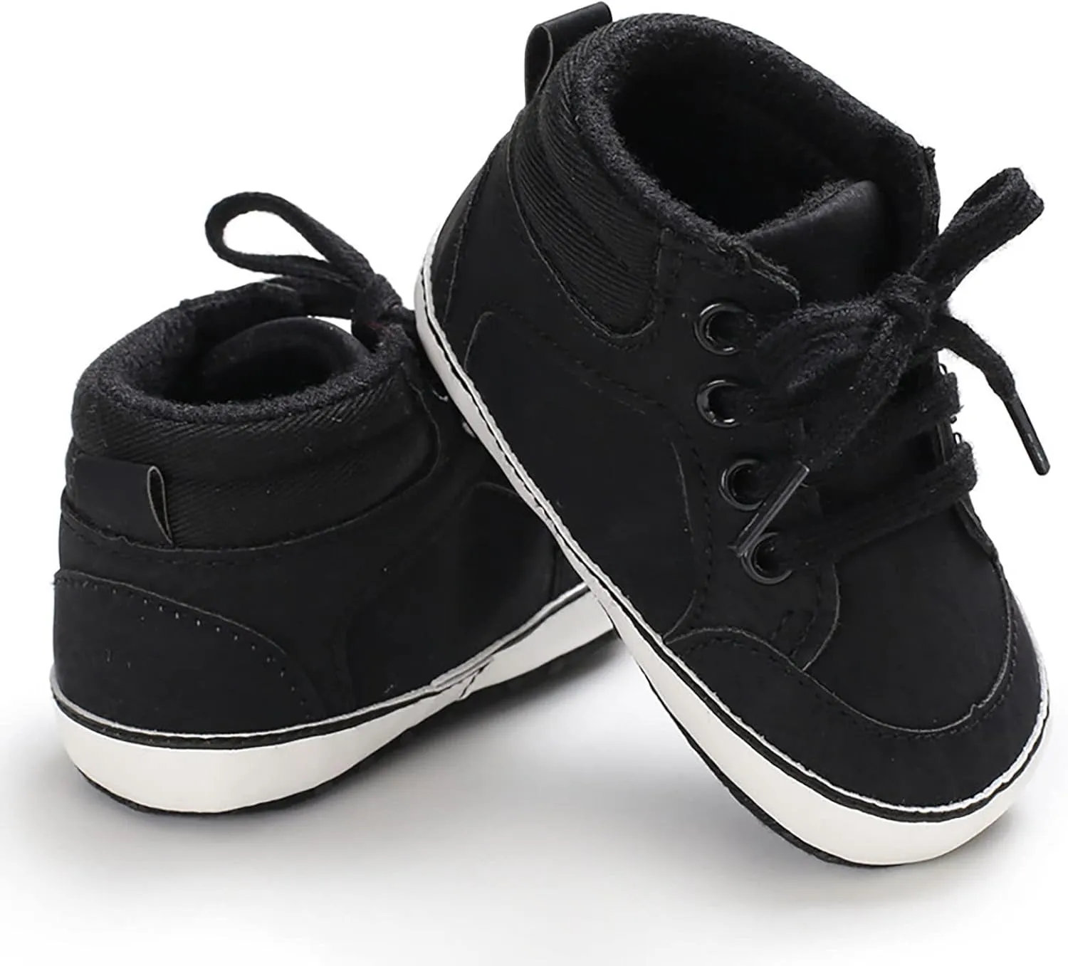 Baby Boys Girls High Top Sneakers Soft Soles Anti Slip Infant Ankle Shoes Toddler Prewalker First Walking Shoes