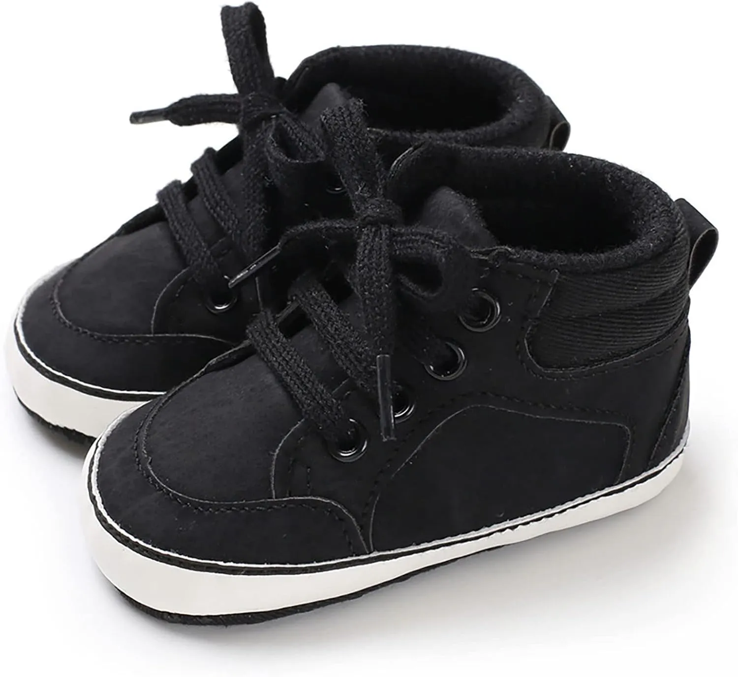 Baby Boys Girls High Top Sneakers Soft Soles Anti Slip Infant Ankle Shoes Toddler Prewalker First Walking Shoes