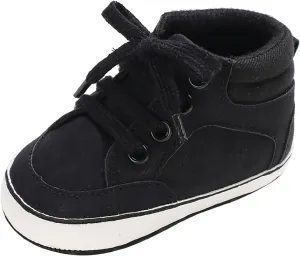Baby Boys Girls High Top Sneakers Soft Soles Anti Slip Infant Ankle Shoes Toddler Prewalker First Walking Shoes