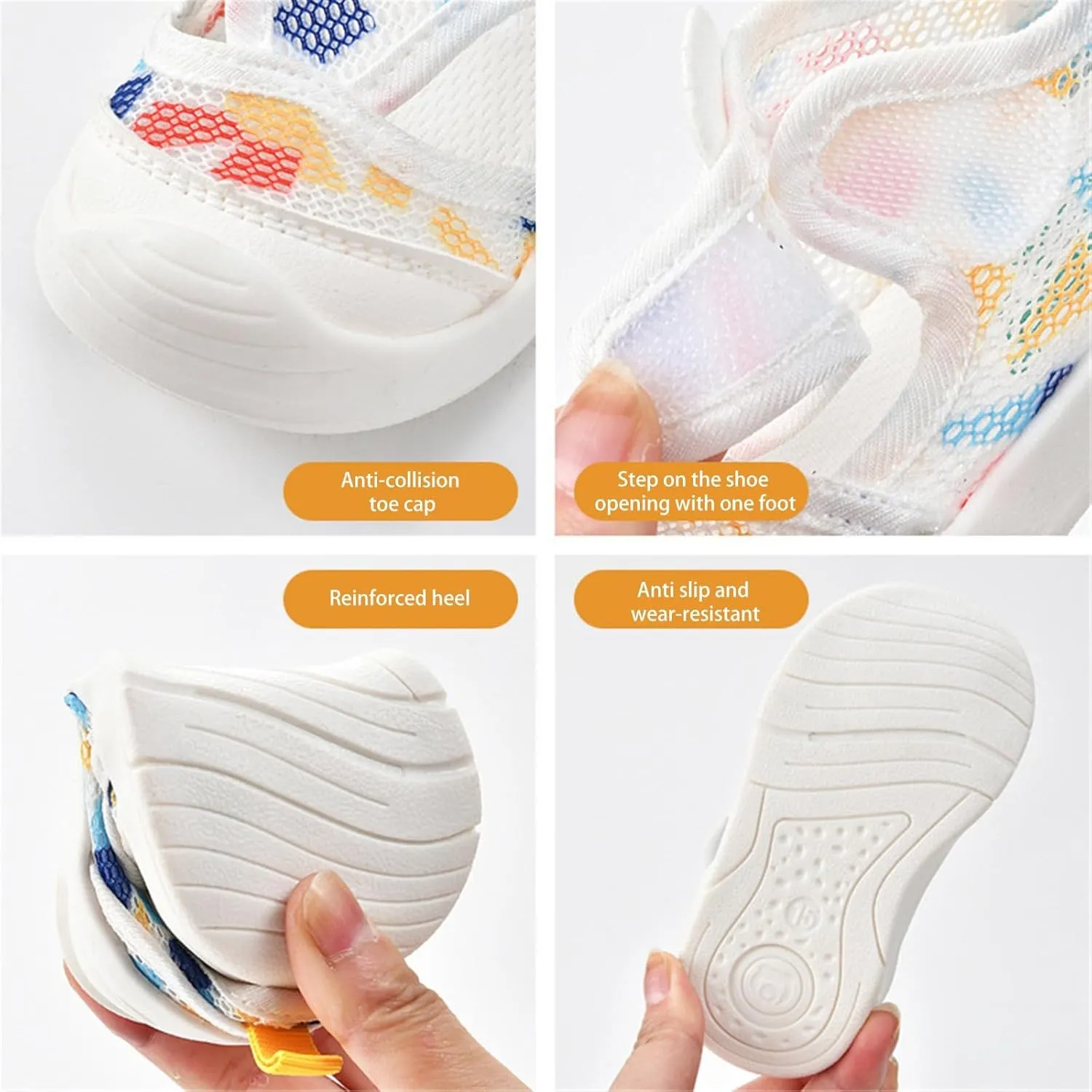Baby Boys Girls Mesh Breathable Sandals Infant Closed Toe Soft Bottom Sneaker Summer Casual Shoes