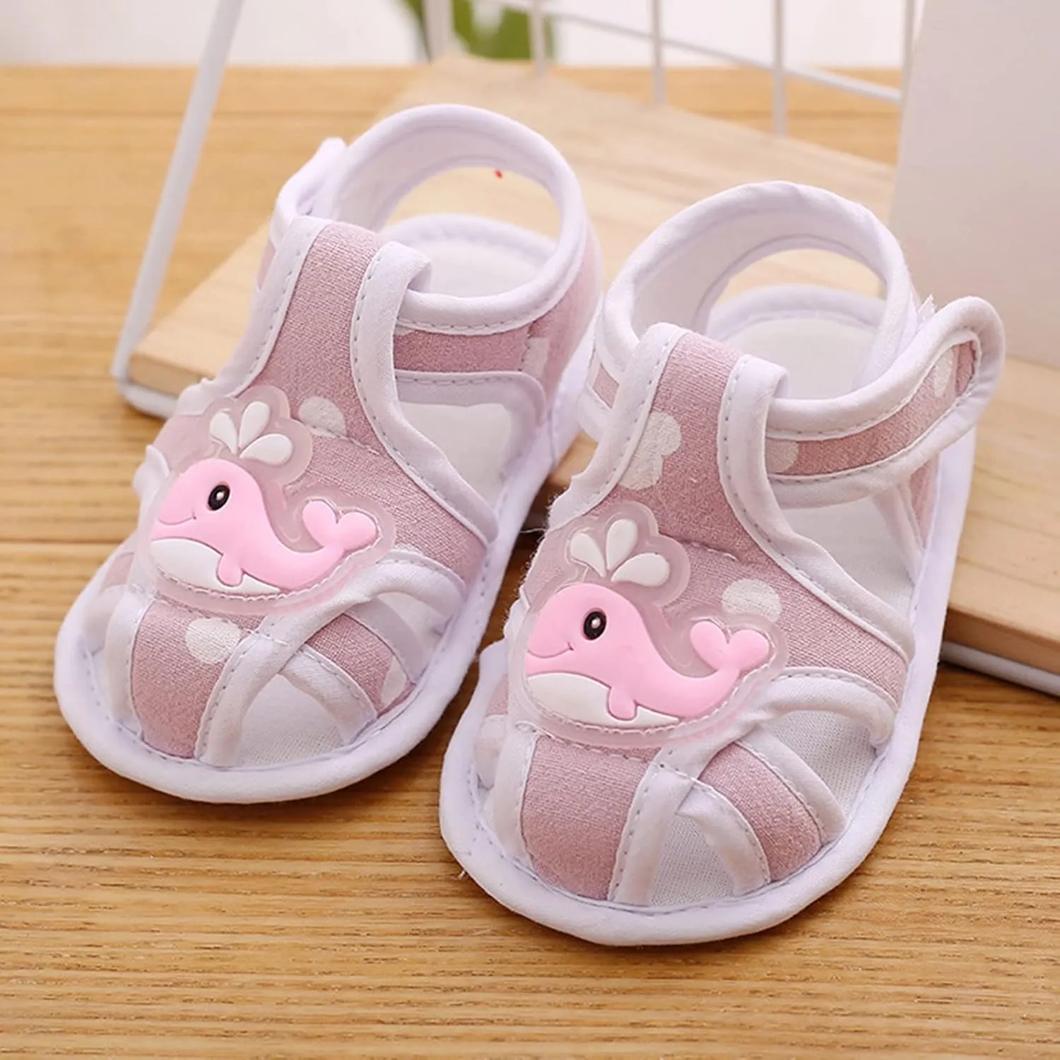 Baby Boys Girls Open Toe Sandals Rubber Sole Outdoor First Walker Toddler Girls Boys Cartoon Walking Shoes