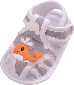 Baby Boys Girls Open Toe Sandals Rubber Sole Outdoor First Walker Toddler Girls Boys Cartoon Walking Shoes