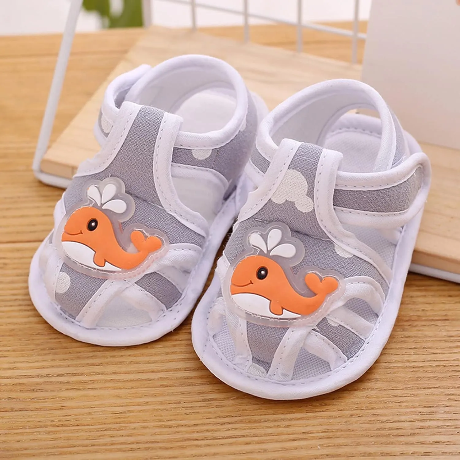 Baby Boys Girls Open Toe Sandals Rubber Sole Outdoor First Walker Toddler Girls Boys Cartoon Walking Shoes