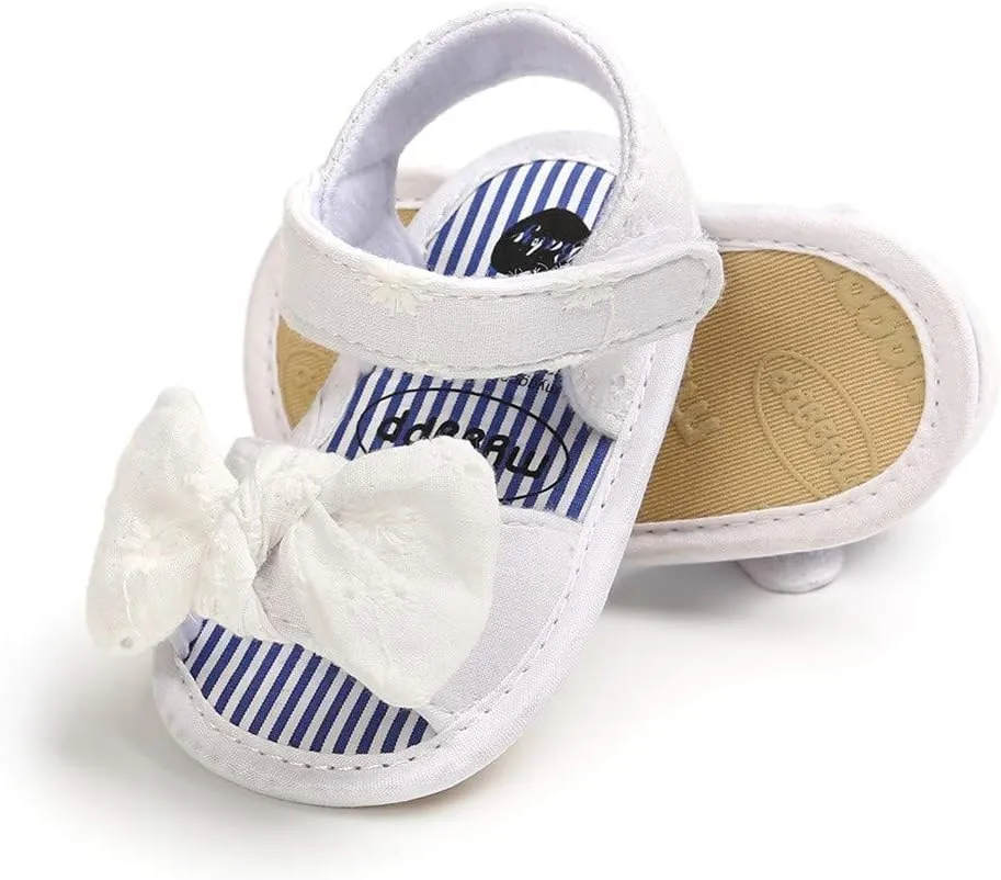 Baby Boys Girls Princess Sandals Cotton Anti-Slip Soft Sole 0-18M Infant Summer Outdoor Shoes Toddler First Walkers