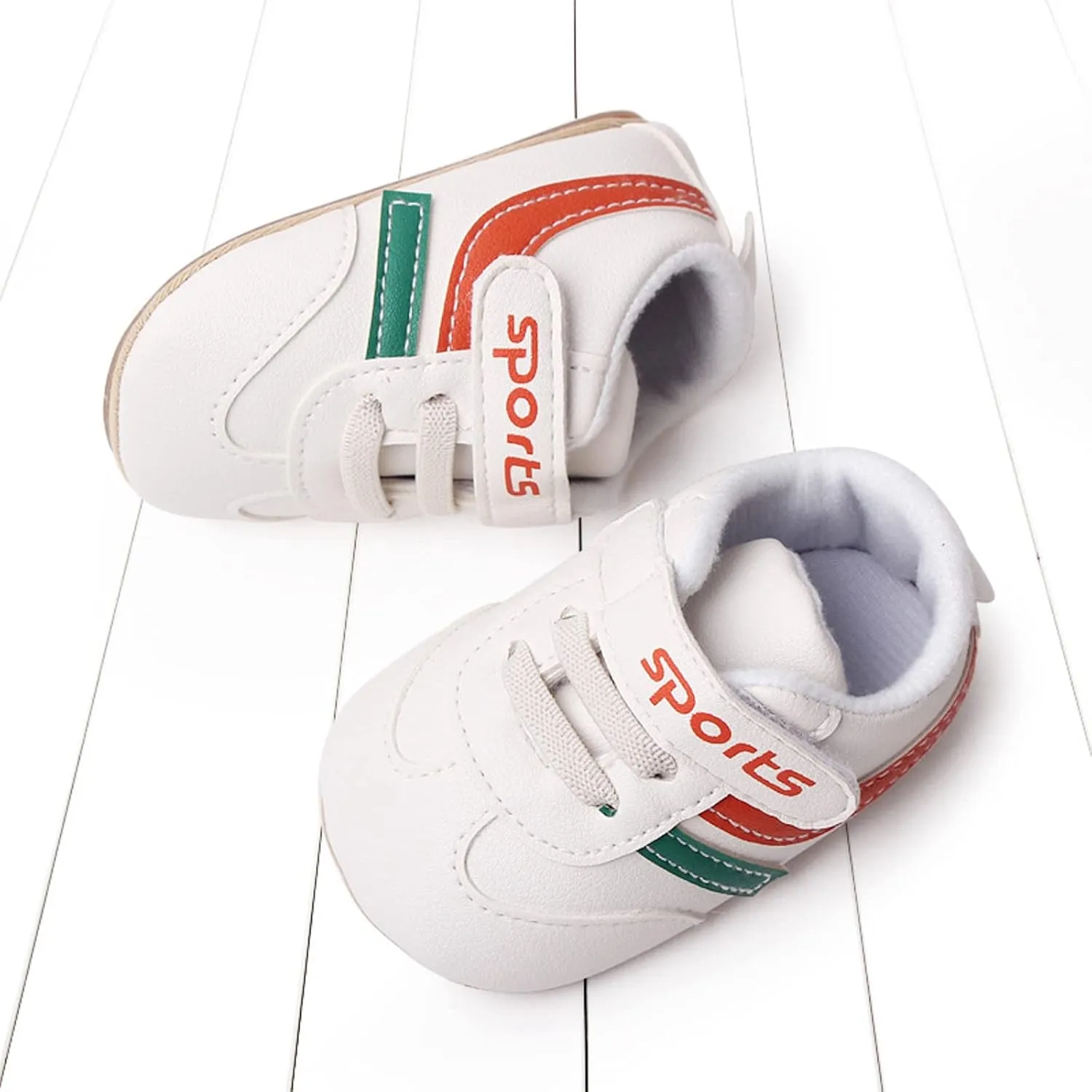 Baby Boys Girls Pu Leather Sneakers Soft Rubber Sole Lace Up xford Soccer Infant Crib Toddler Waler Shoes