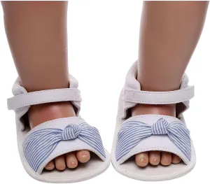 Baby Boys Girls Sandals Infant Outdoor Summer Beach Shoes Non Slip Soft Sole Toddler Bow First Walker Crib Shoes