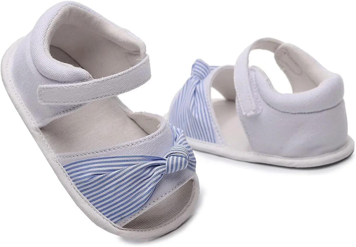Baby Boys Girls Sandals Infant Outdoor Summer Beach Shoes Non Slip Soft Sole Toddler Bow First Walker Crib Shoes