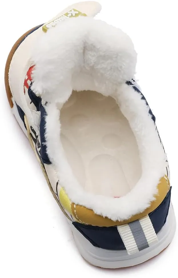 Baby Boys Girls Shoes for Toddler 1-3 Years Warm Sneakers with Plush Faux Fur Lining Soft Rubber Sole Non-Slip Outdoor Boots