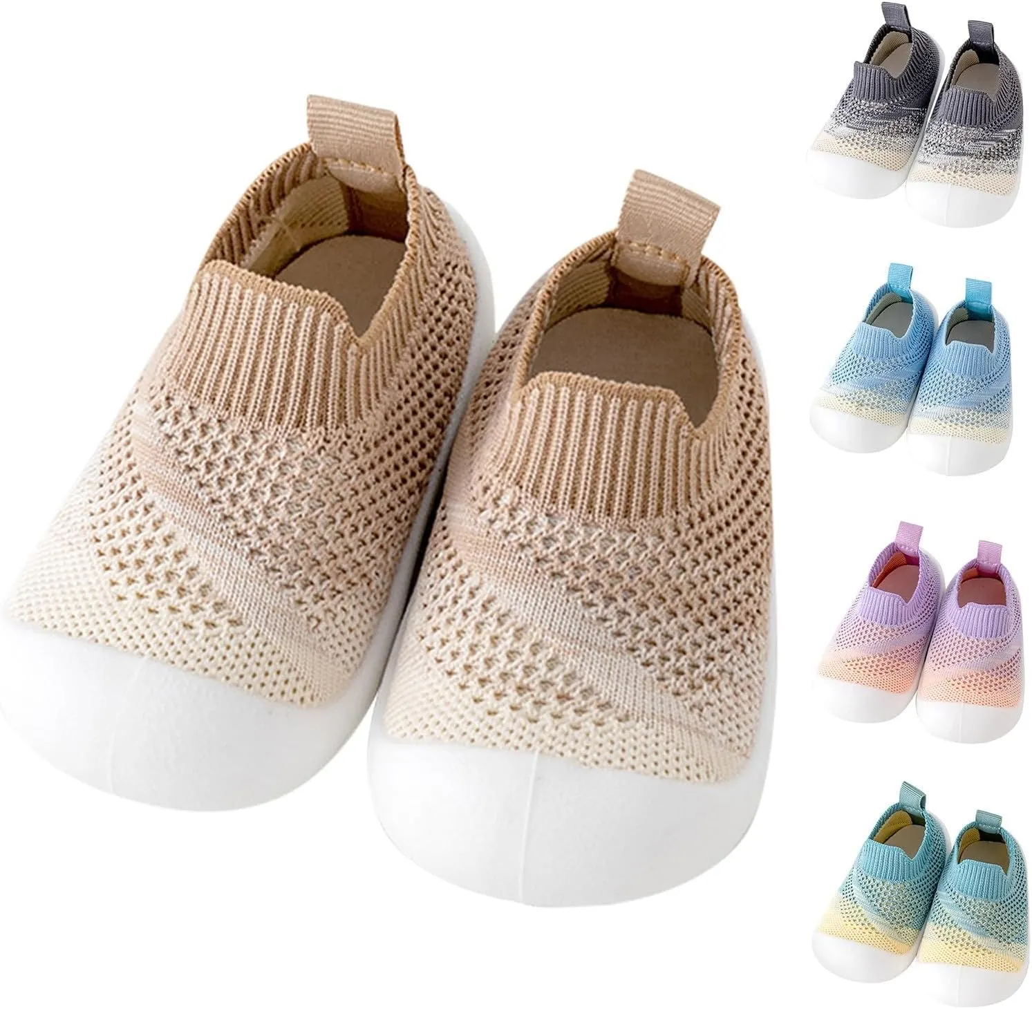 Baby Boys Girls Summer Casual Sandals Toddler Infant Knitted Gradient Color Breathable Soft Sole Rubber Flats Shoes