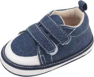 Baby Canvas Sneakers Infant First Walers Non Slip Soft Sole Crib Casual Shoes Newborn Hook Loop Tennis Shoes