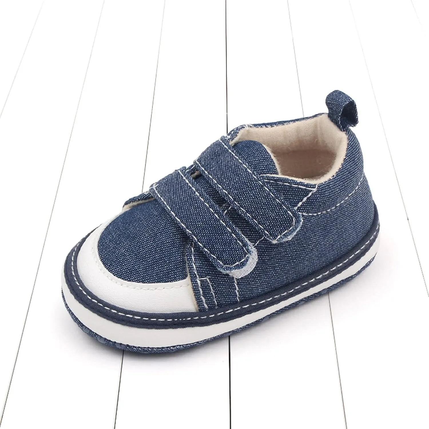 Baby Canvas Sneakers Infant First Walers Non Slip Soft Sole Crib Casual Shoes Newborn Hook Loop Tennis Shoes