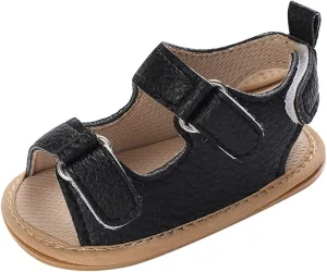 Baby Girl Sandals Anti Slip Rubber Sole Newborn First Walking Shoes Infant PU Leather Soft Open Toe Summer Sandals