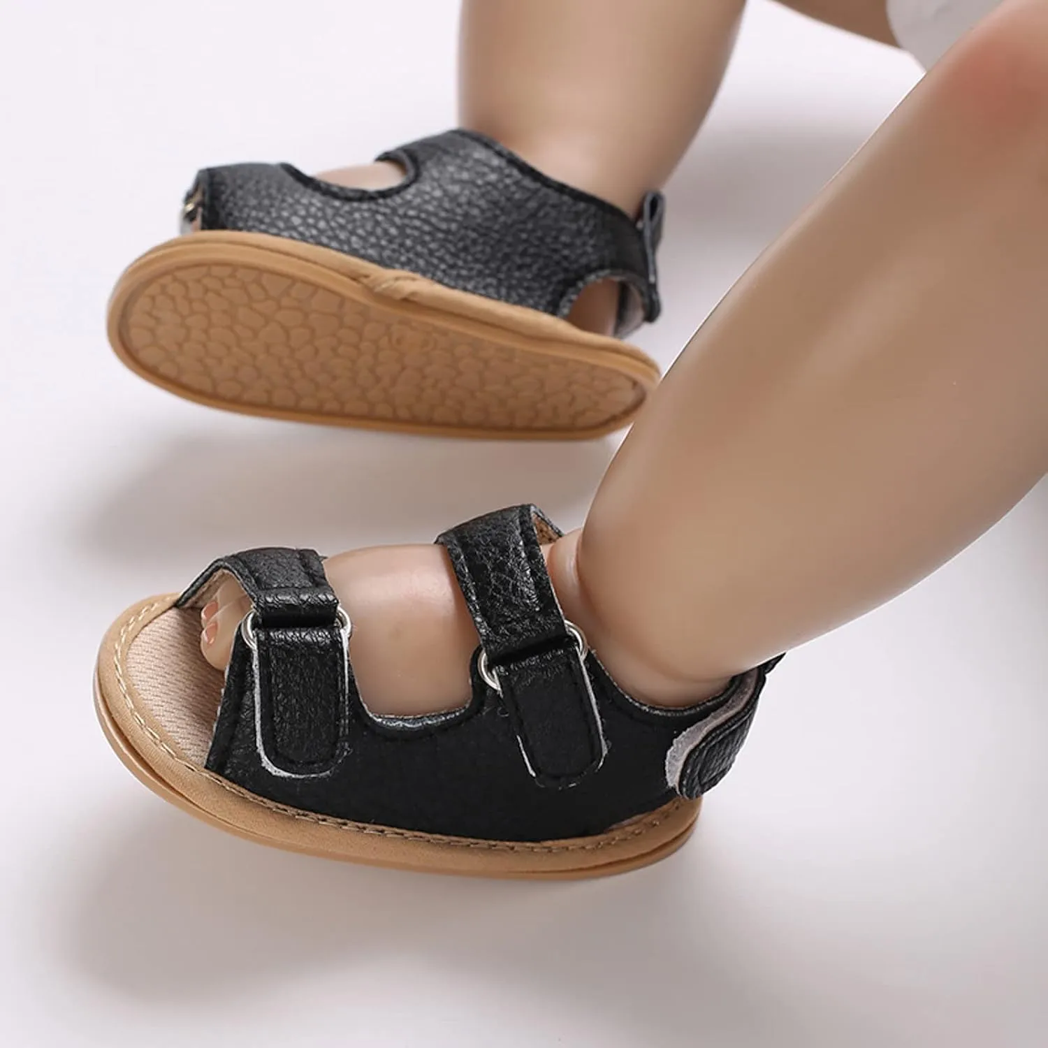 Baby Girl Sandals Anti Slip Rubber Sole Newborn First Walking Shoes Infant PU Leather Soft Open Toe Summer Sandals