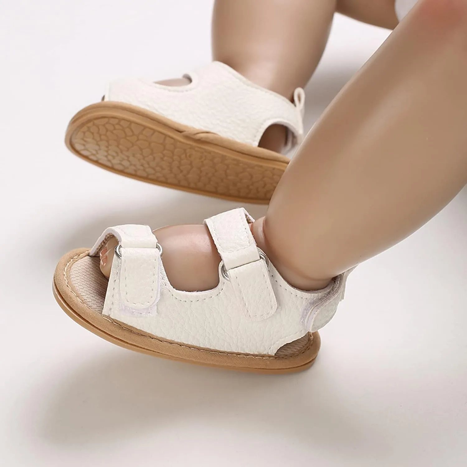 Baby Girl Sandals Anti Slip Rubber Sole Newborn First Walking Shoes Infant PU Leather Soft Open Toe Summer Sandals