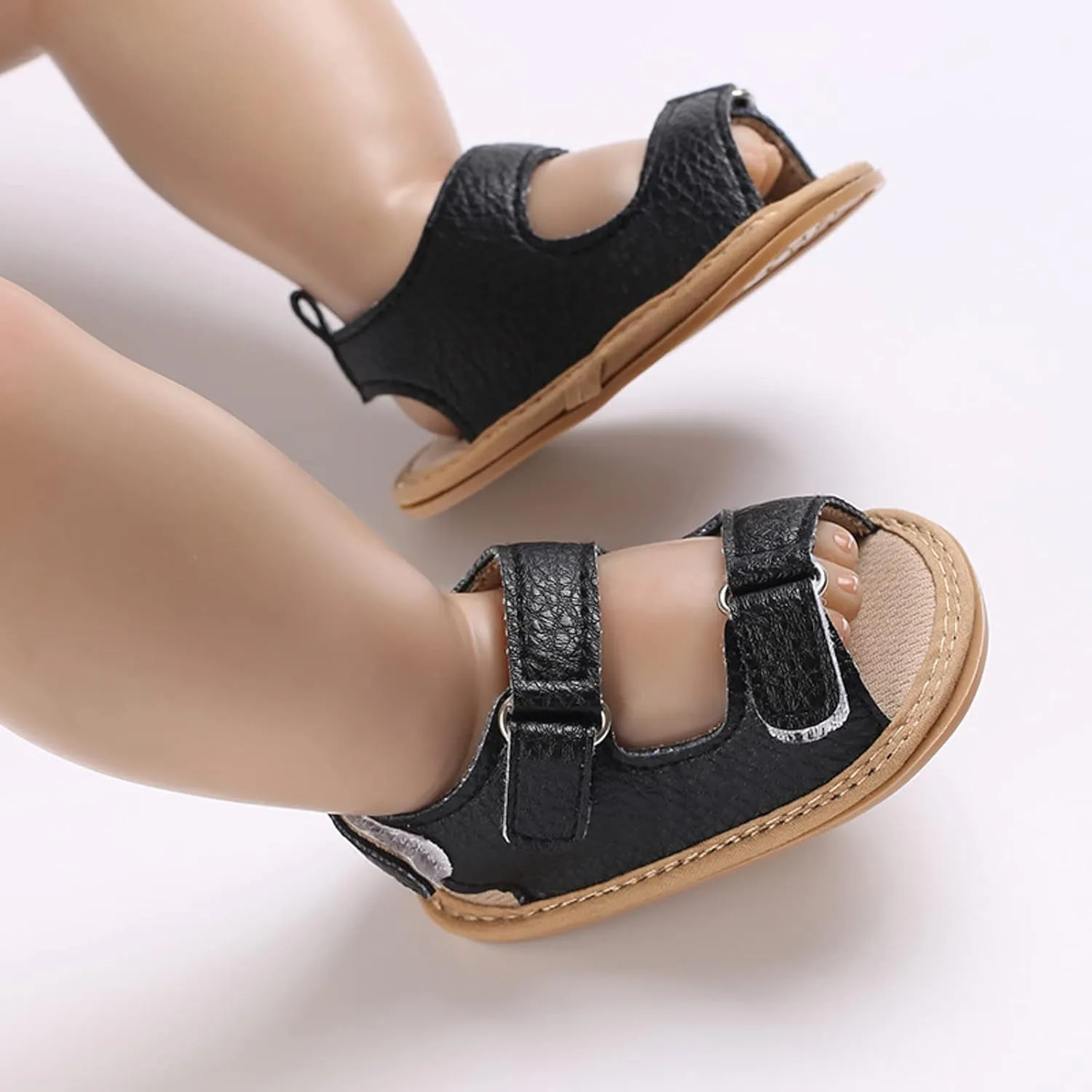 Baby Girl Sandals Anti Slip Rubber Sole Newborn First Walking Shoes Infant PU Leather Soft Open Toe Summer Sandals
