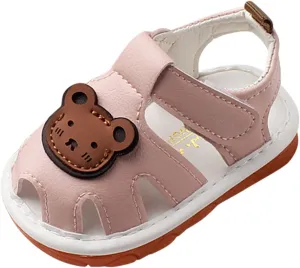 Baby Girls Boys Sandals Infant Toddler Shoes First Walking Shoes Soft Anti-Slip Sole Flat Shoes Causal (Pink, 6 Infant)