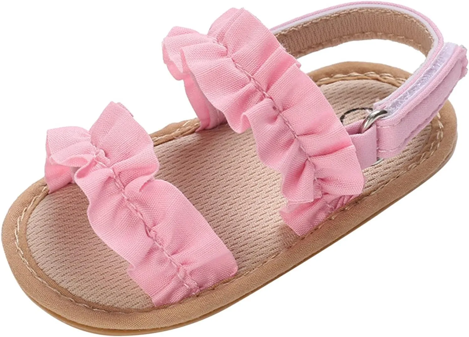 Baby Girls Boys Sandals Infant Toddler Shoes Ruffles First Walkers Soft Sole Sneakers Summer Beach (Pink, 6 Toddler)