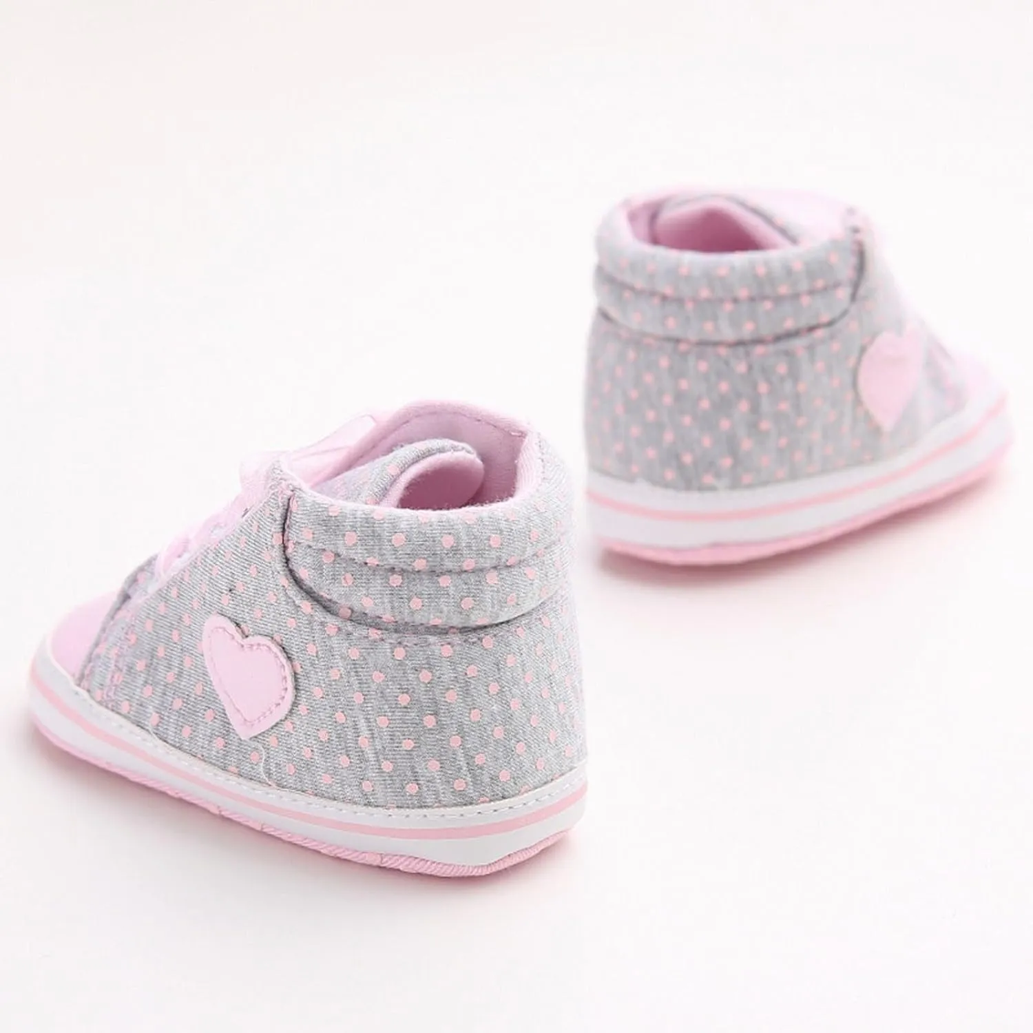 Baby Girls Boys Shoes Soft Anti-Slip Sole Newborn First Walking Star High Top Canvas Denim Unisex Infant Sneaker