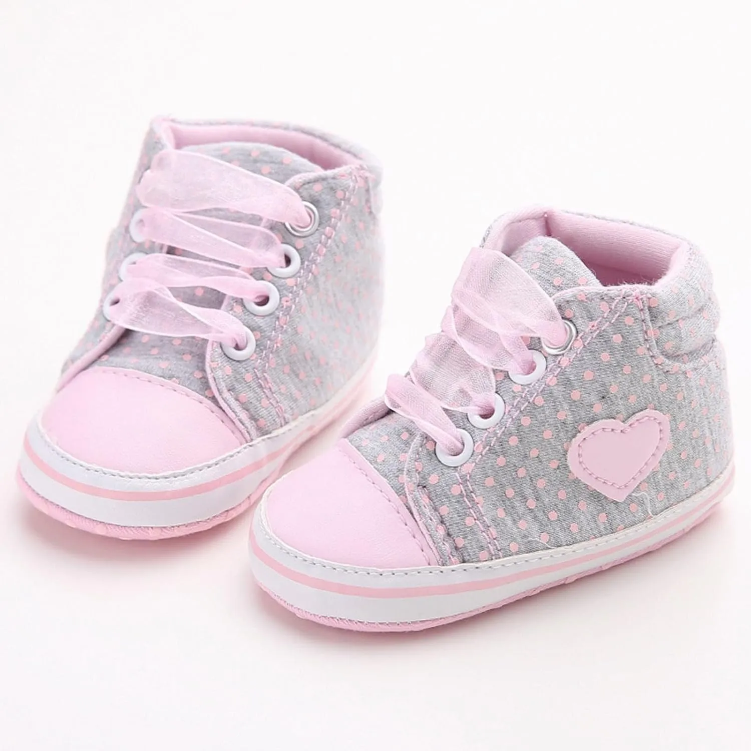 Baby Girls Boys Shoes Soft Anti-Slip Sole Newborn First Walking Star High Top Canvas Denim Unisex Infant Sneaker