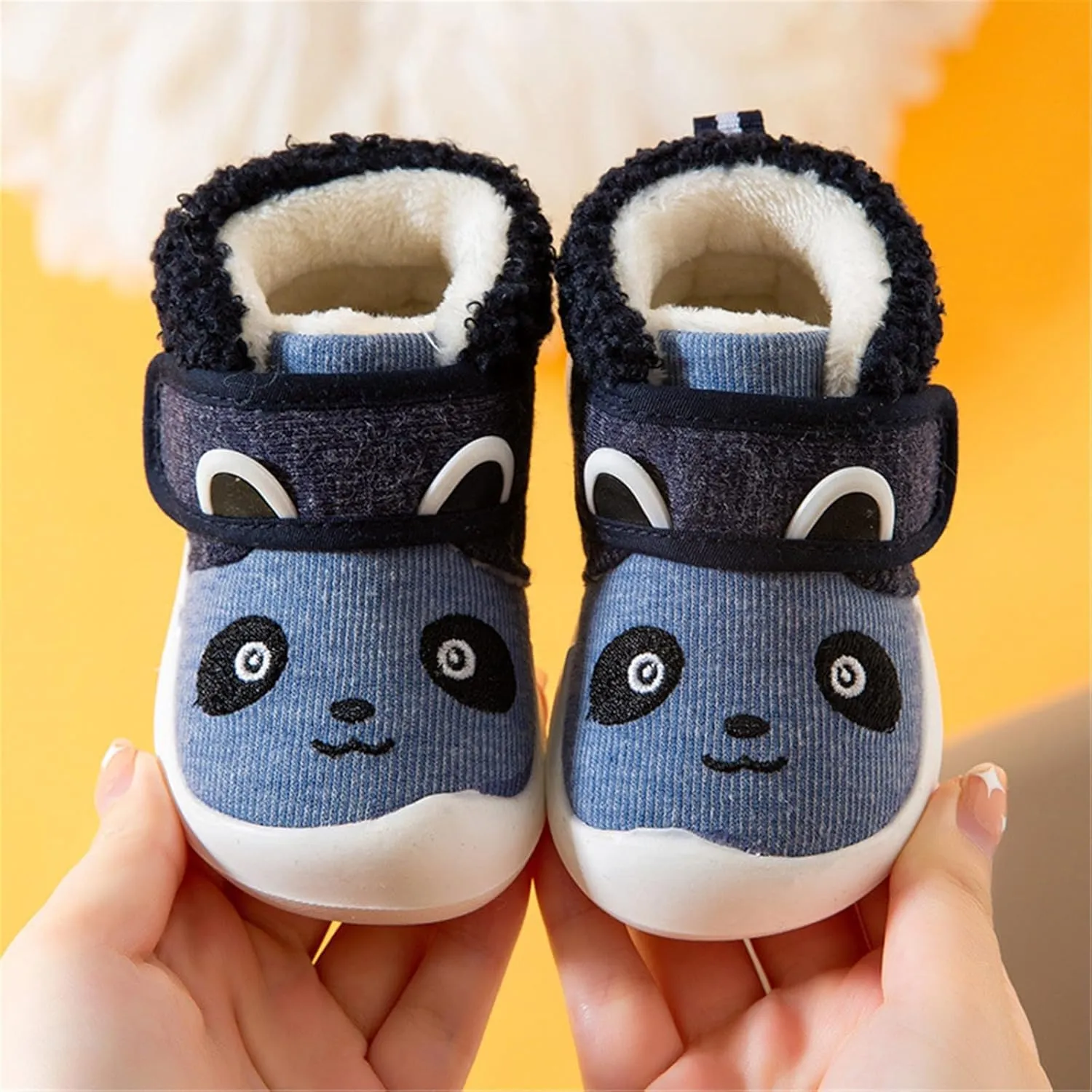 Baby Girls Boys Sneakers Winter Non Slip Card Panda Cartoon Warm Toddler Soft Bottom Shoes Shoes Kids Girls