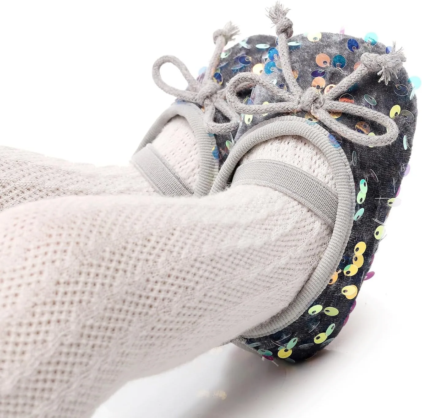 Baby Girls Cute Sandals Sequins Bow Knot Non Slip Close Toe Flats Shoes Infant Soft Casual Sole Dress Sandals