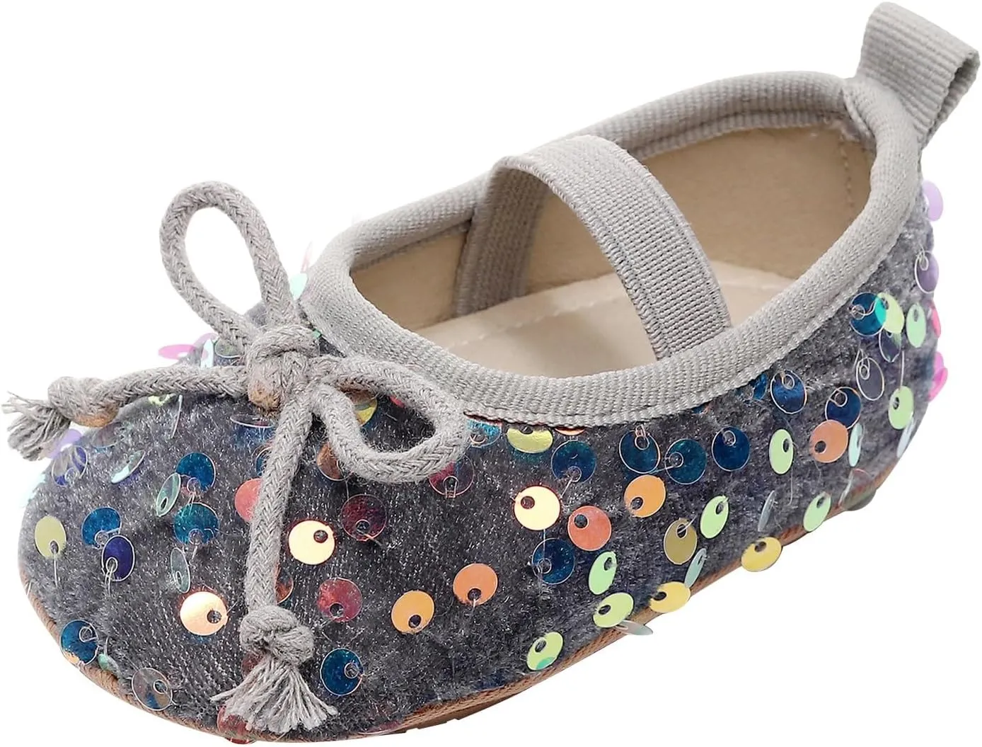 Baby Girls Cute Sandals Sequins Bow Knot Non Slip Close Toe Flats Shoes Infant Soft Casual Sole Dress Sandals