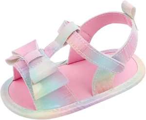 Baby Infant Boy Girl Sandals Shoes First Walkers Prewalkers Anti-Slip Soft Sole Flat Shoes Fashion (Pink, 3.5 Toddler)
