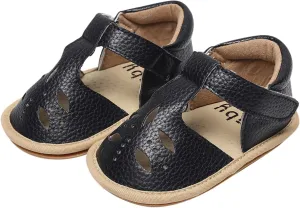 Baby Infant Boy Girl Sandals Shoes First Walking Shoes Soft Anti-Slip Rubber Sole Sneakers Fashion (Black, 7 Toddler)