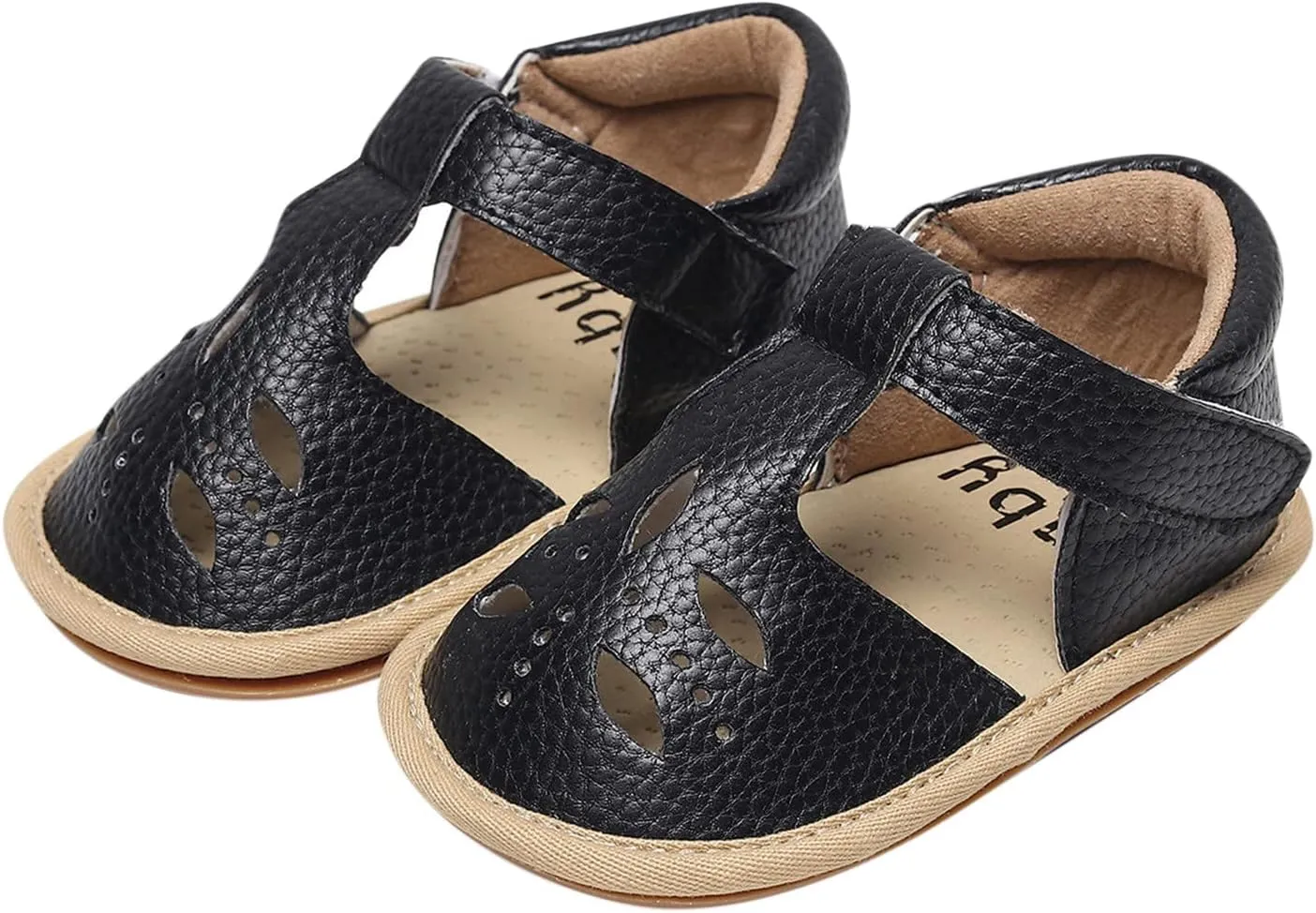Baby Infant Boy Girl Sandals Shoes First Walking Shoes Soft Anti-Slip Rubber Sole Sneakers Fashion (Black, 7 Toddler)