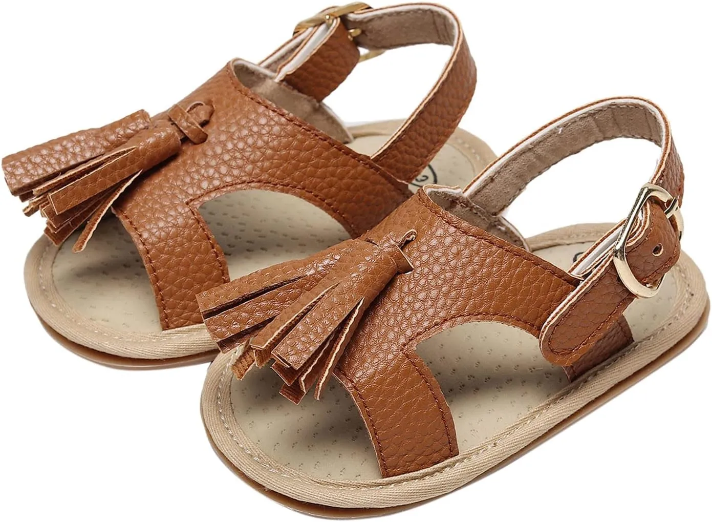 Baby Infant Girls Boys Tassels Sandals Non Slip Ankle Strap Soft Sole Summer Beach Outdoor Prewalker Toddler Shoes