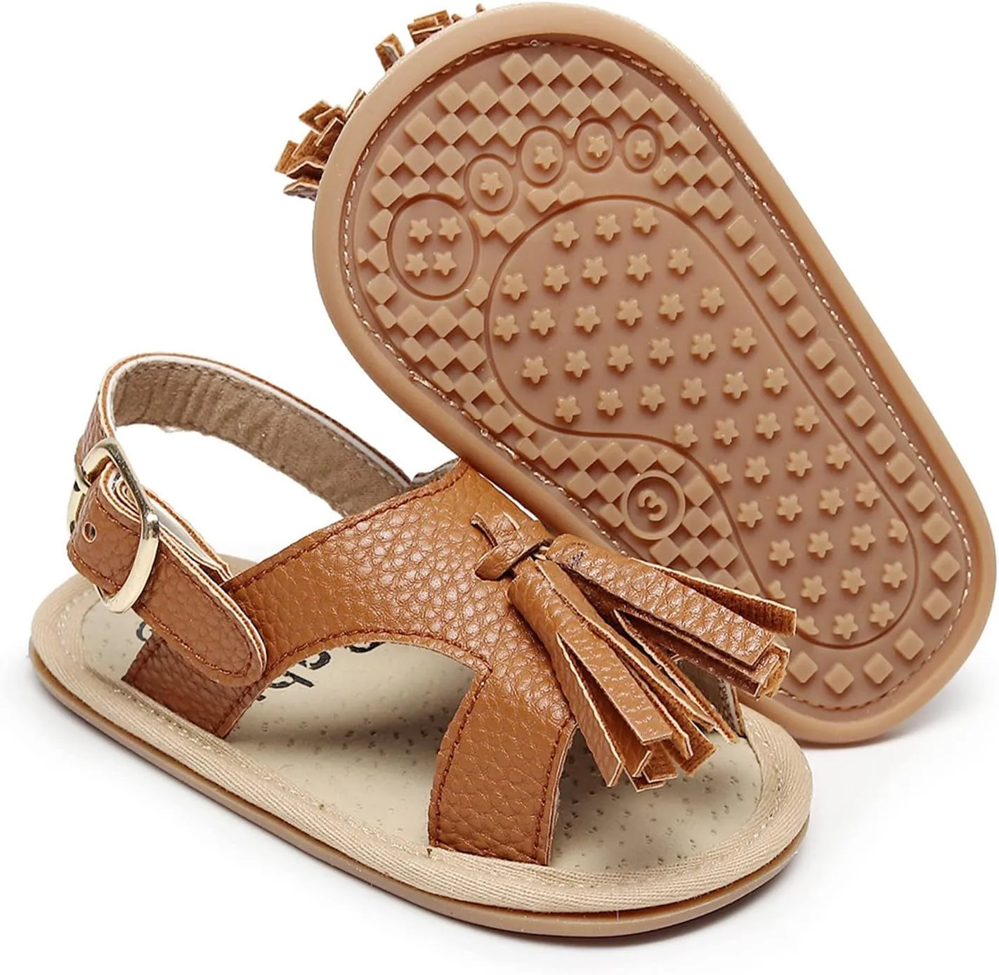 Baby Infant Girls Boys Tassels Sandals Non Slip Ankle Strap Soft Sole Summer Beach Outdoor Prewalker Toddler Shoes