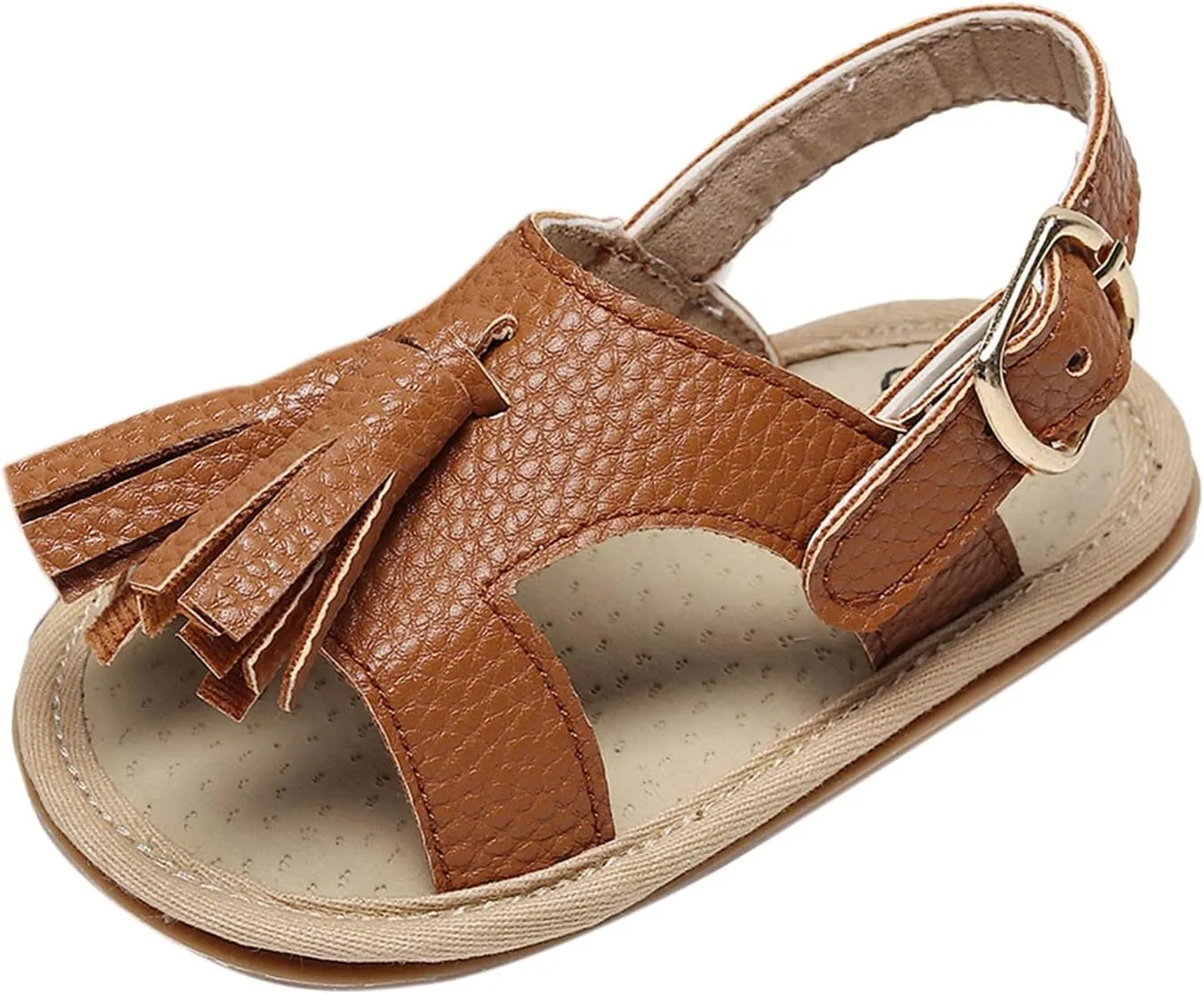 Baby Infant Girls Boys Tassels Sandals Non Slip Ankle Strap Soft Sole Summer Beach Outdoor Prewalker Toddler Shoes