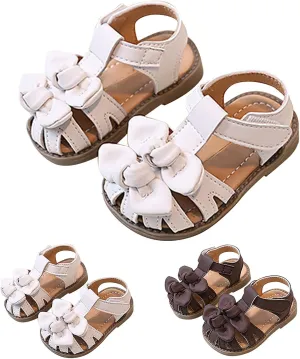 Baby Infant Girls Leather Sandals Open Toe Barefoot Sandals Newborn Girls Summer Casual Non Slip Breathable Shoes