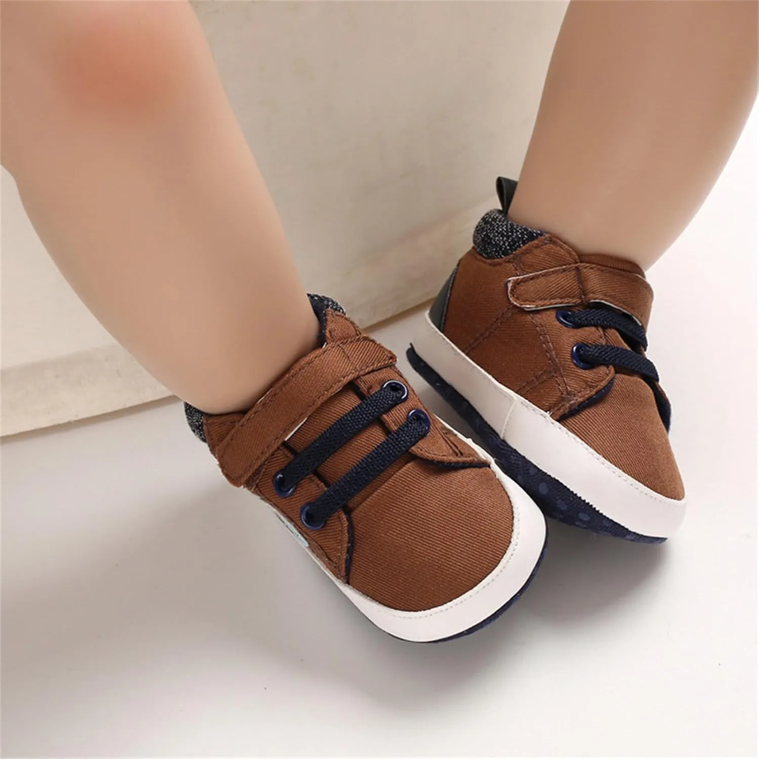 Baby Infant High Top Sneakers Soft Soles Anti Slip Ankle Shoes Prewalker Lightweight First Walking rib Shoes