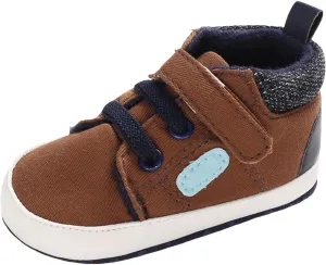 Baby Infant High Top Sneakers Soft Soles Anti Slip Ankle Shoes Prewalker Lightweight First Walking rib Shoes