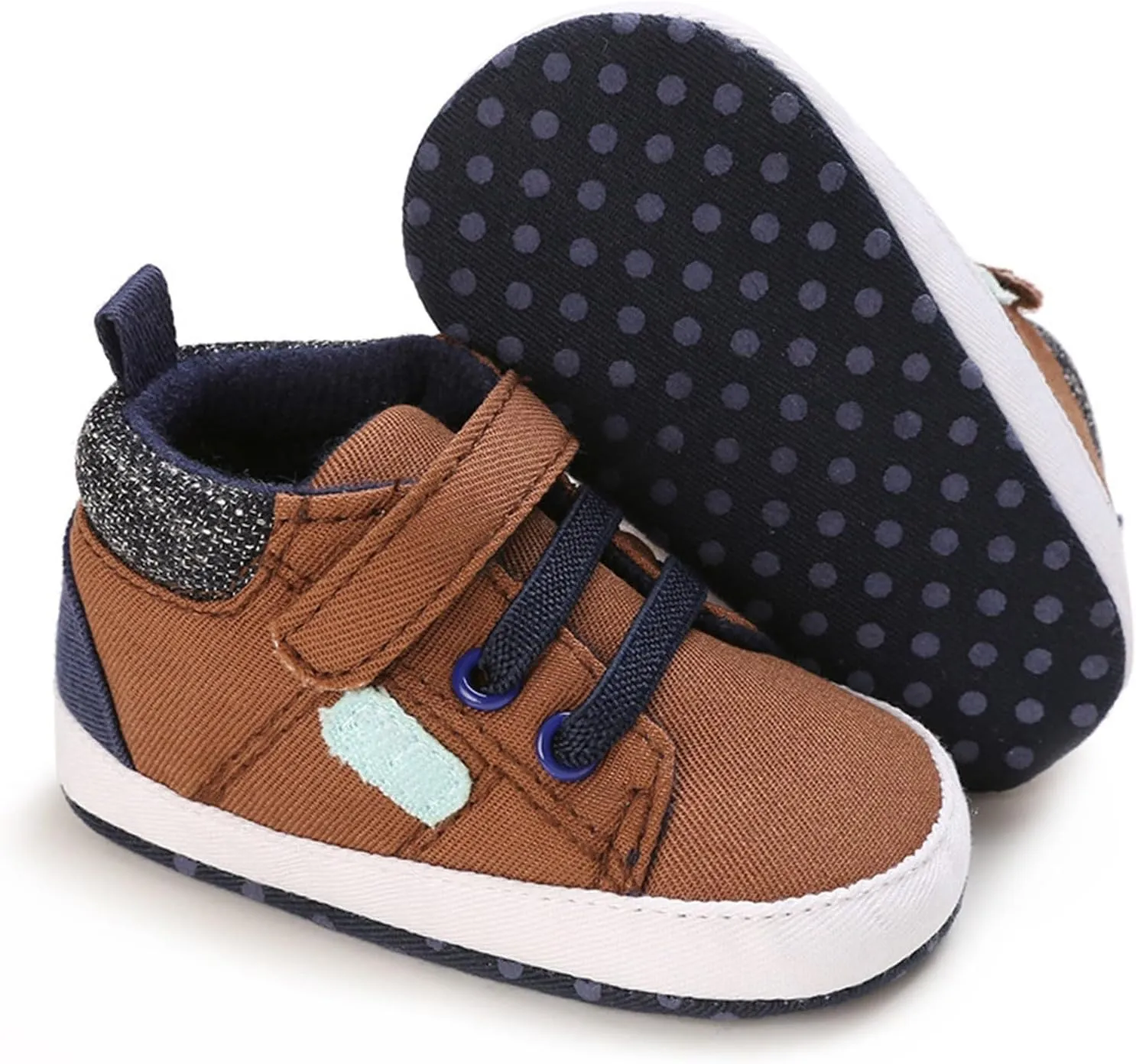 Baby Infant High Top Sneakers Soft Soles Anti Slip Ankle Shoes Prewalker Lightweight First Walking rib Shoes
