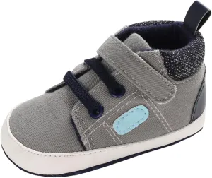 Baby Infant High Top Sneakers Soft Soles Anti Slip Ankle Shoes Prewalker Lightweight First Walking rib Shoes